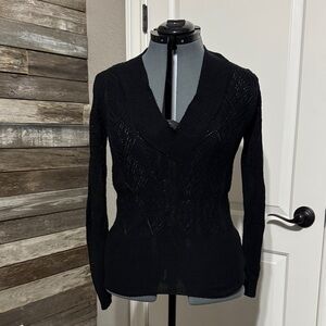 Say What? Black V-Neck Sweater